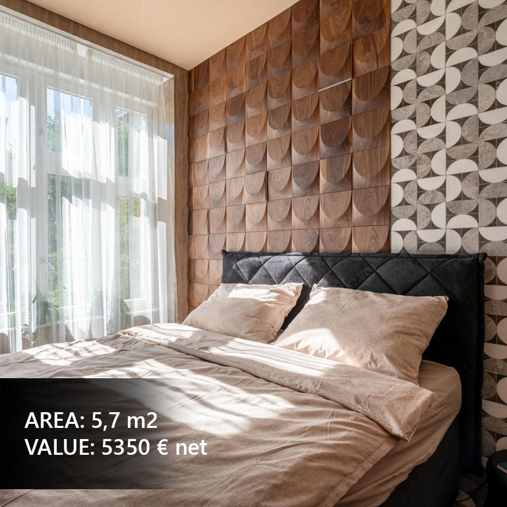 Decorative wall panels in a stylish bedroom
