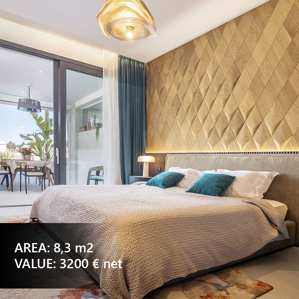 3D wall panels in a designer dining room