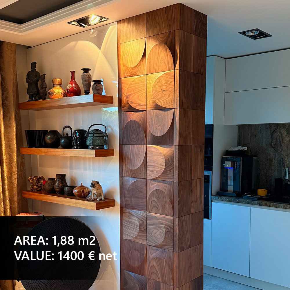 Decorative wall panels in a stylish bedroom