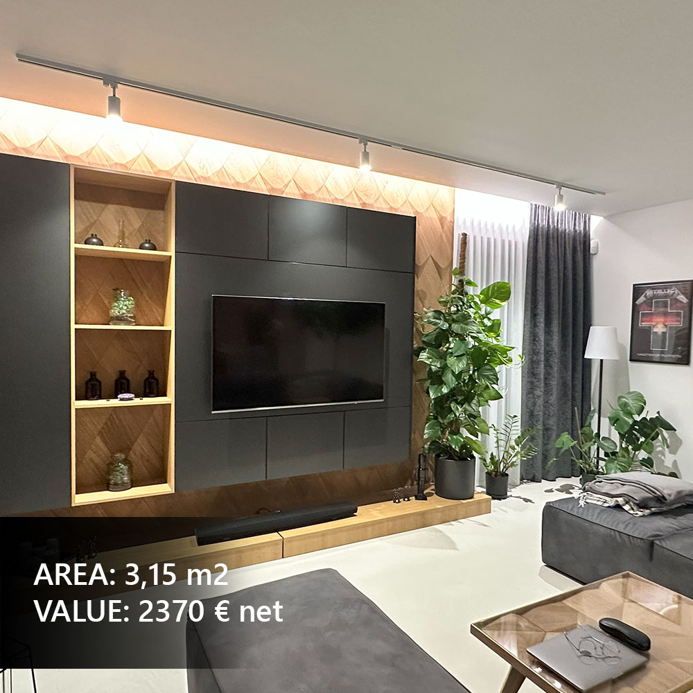 3D wall panels in a designer dining room