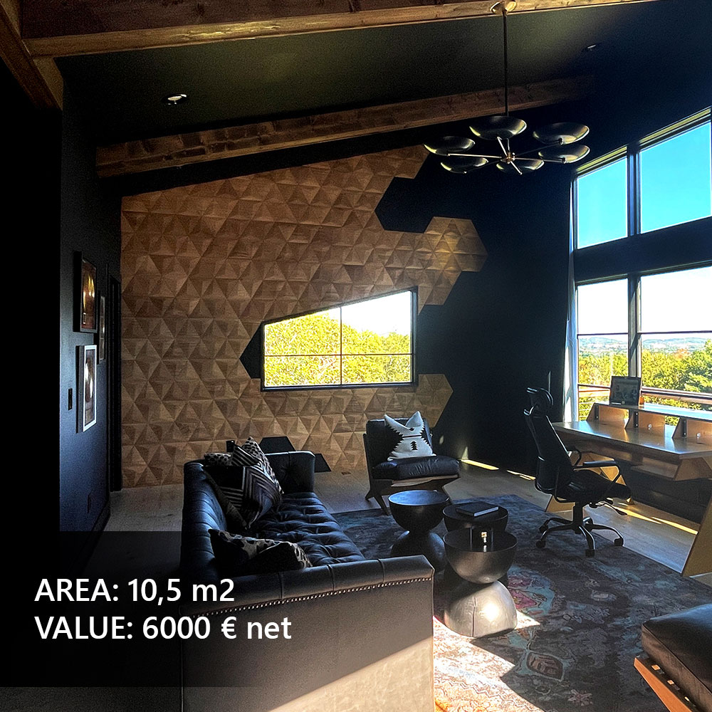 Modern wood wall panels used as a decorative accent wall in a stylish bar, enhancing interior design.
