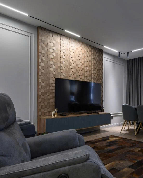 wooden panels with light