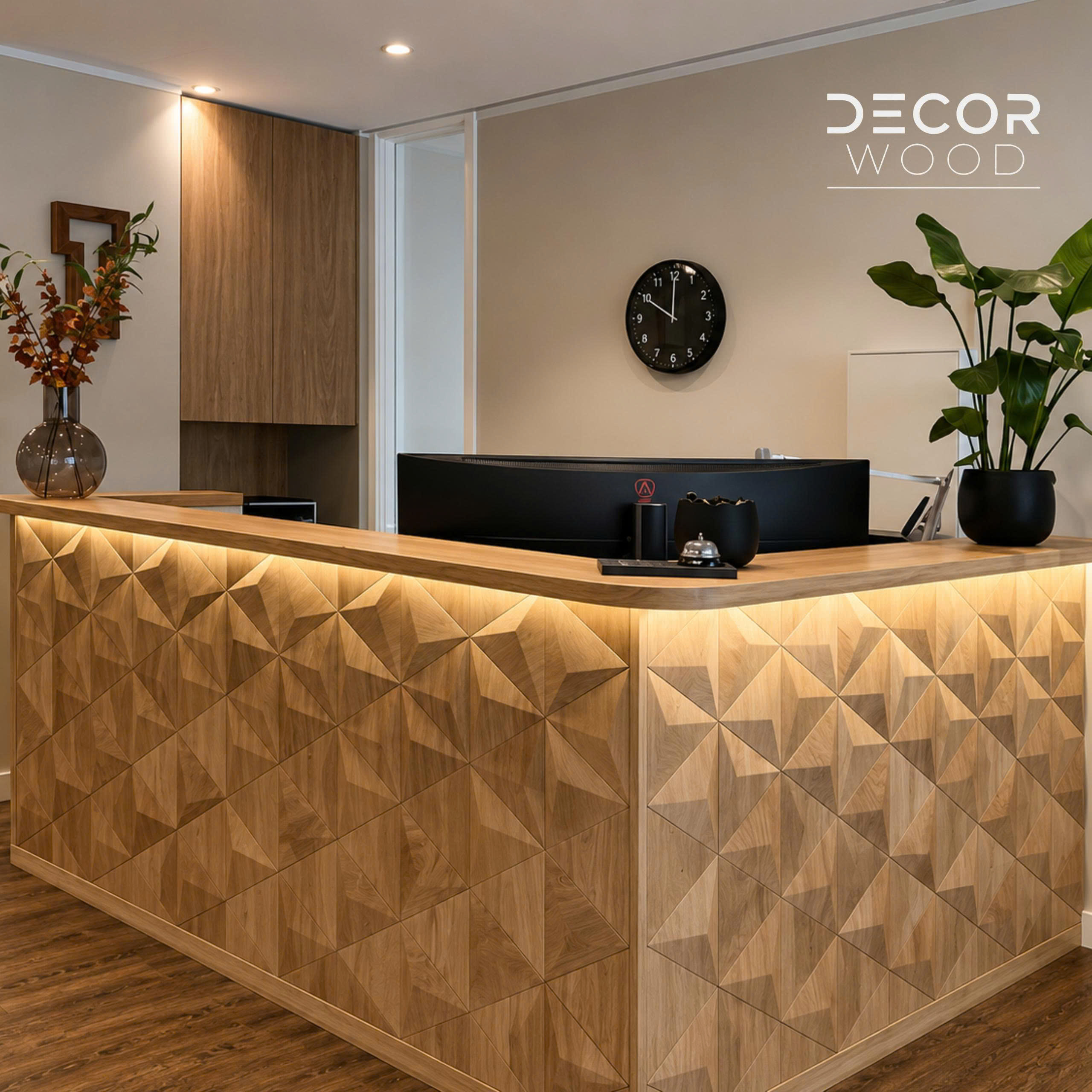 wall paneling with lights